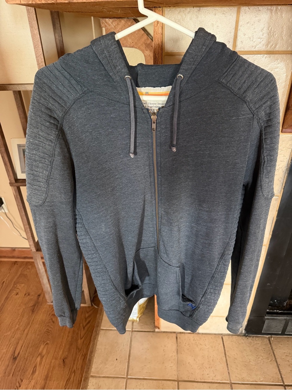 Women’s/Mens  Charcoal Zip-Up Hoodie Sweater- MINOR FLAW